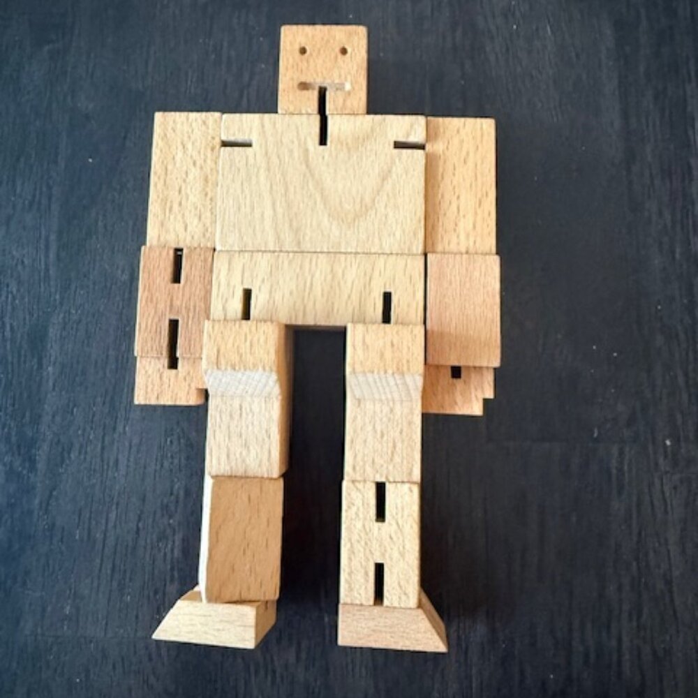 Areawear Cubebot David Weeks Studio Wooden Robot Puzzle Brainteaser (Small)